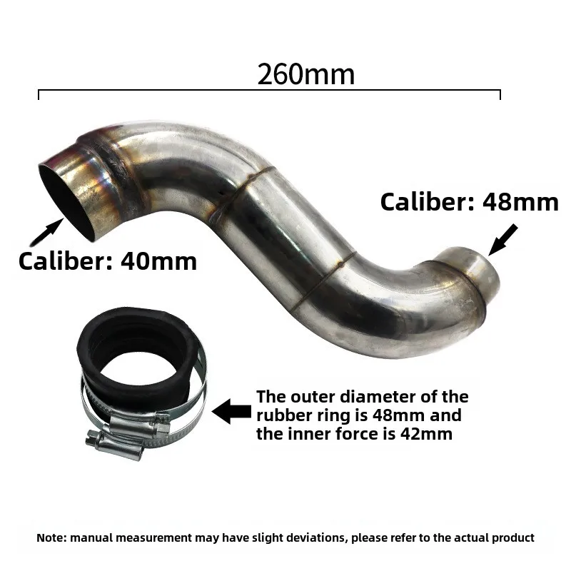 360g Stainless Steel Fuxi Motorcycle Air Filter Modification High Flow Gy6 Mushroom Head Filter Extended Bend Pipe Interface