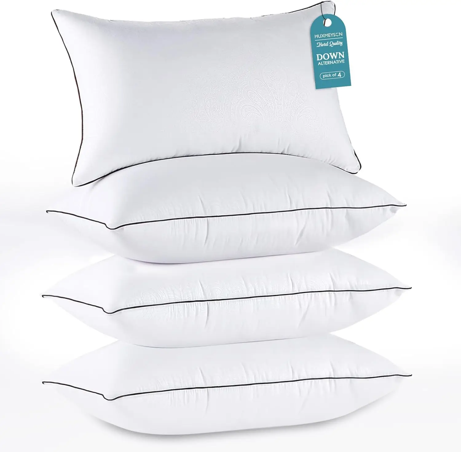 

Standard Size Set of 4 Down Alternative Luxury Hotel Pillows for Side and Back Sleepers