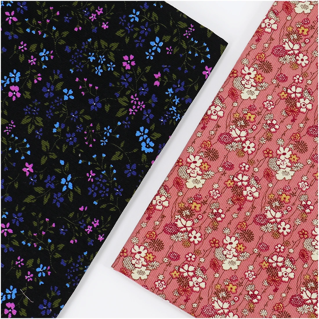 Small Floral Pure Cotton Corduroy Fabric For DIY Handmade Appareal Dress Sewing Material Cloth