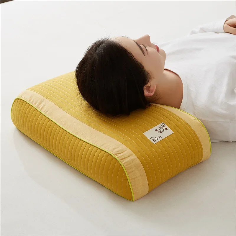 New Stone Washed Buckwheat Double-Piece Neck Pillow Buckwheat Improve Sleeping Nap Small High Pillow