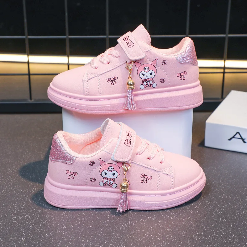 

Sanrio Girl Kuromi Fashion White Sneakers Student Anime Cartoon Child Non-Slip Spring and Autumn Seasons Casual Shoes New Style