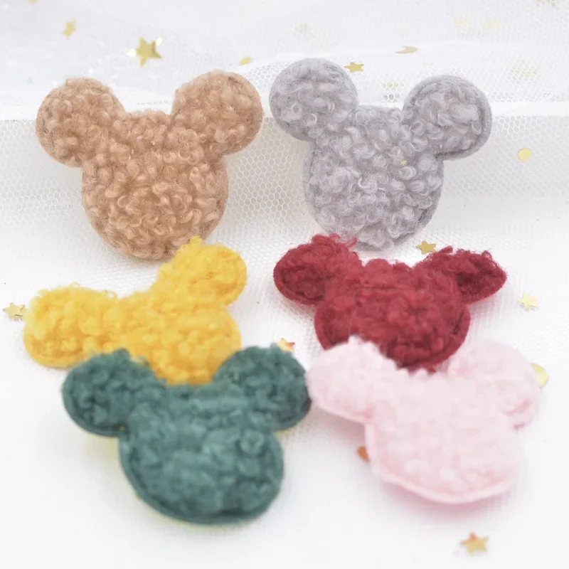 Puffy Soft Teddy Plush Padded Patches Cartoon Mouse Appliques for DIY Clothes, Crafts, Hat, Bag, Woolen Gloves, Socks Decor