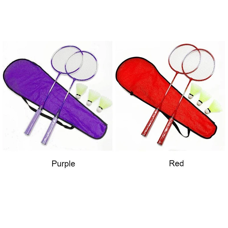 Профессиональные ракетки для бадминтона, воланы и сумка для переноски, набор двойных ракеток для бадминтона, набор скоростных видов спорта в помещении и на открытом воздухе