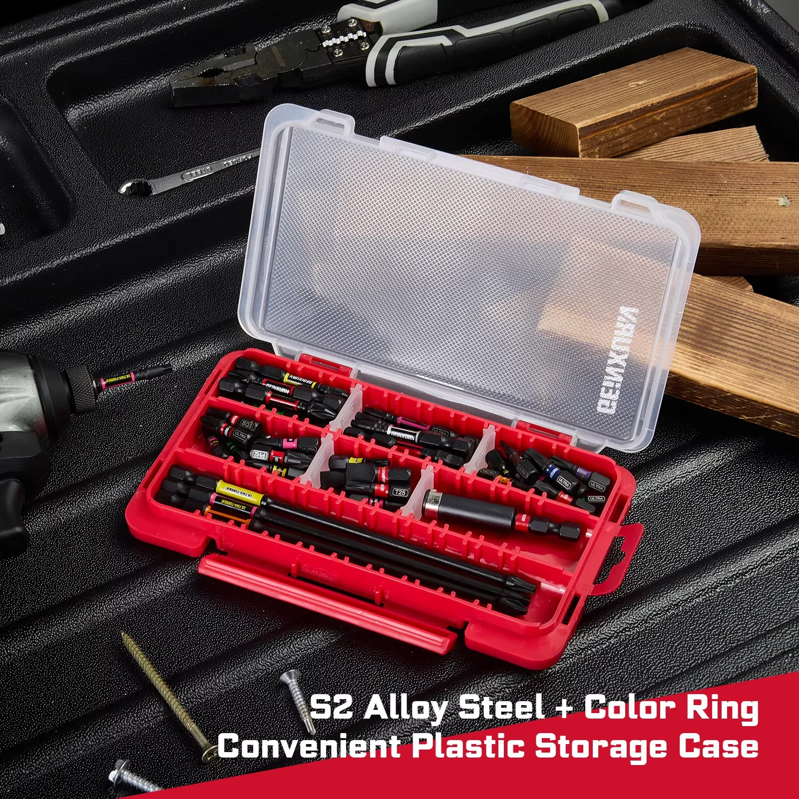 Geinxurn 42PCS ULTRA TORQUE Impact Power Bit Set with Small Flat Storage Organizer，Motorcycle Repair Tools