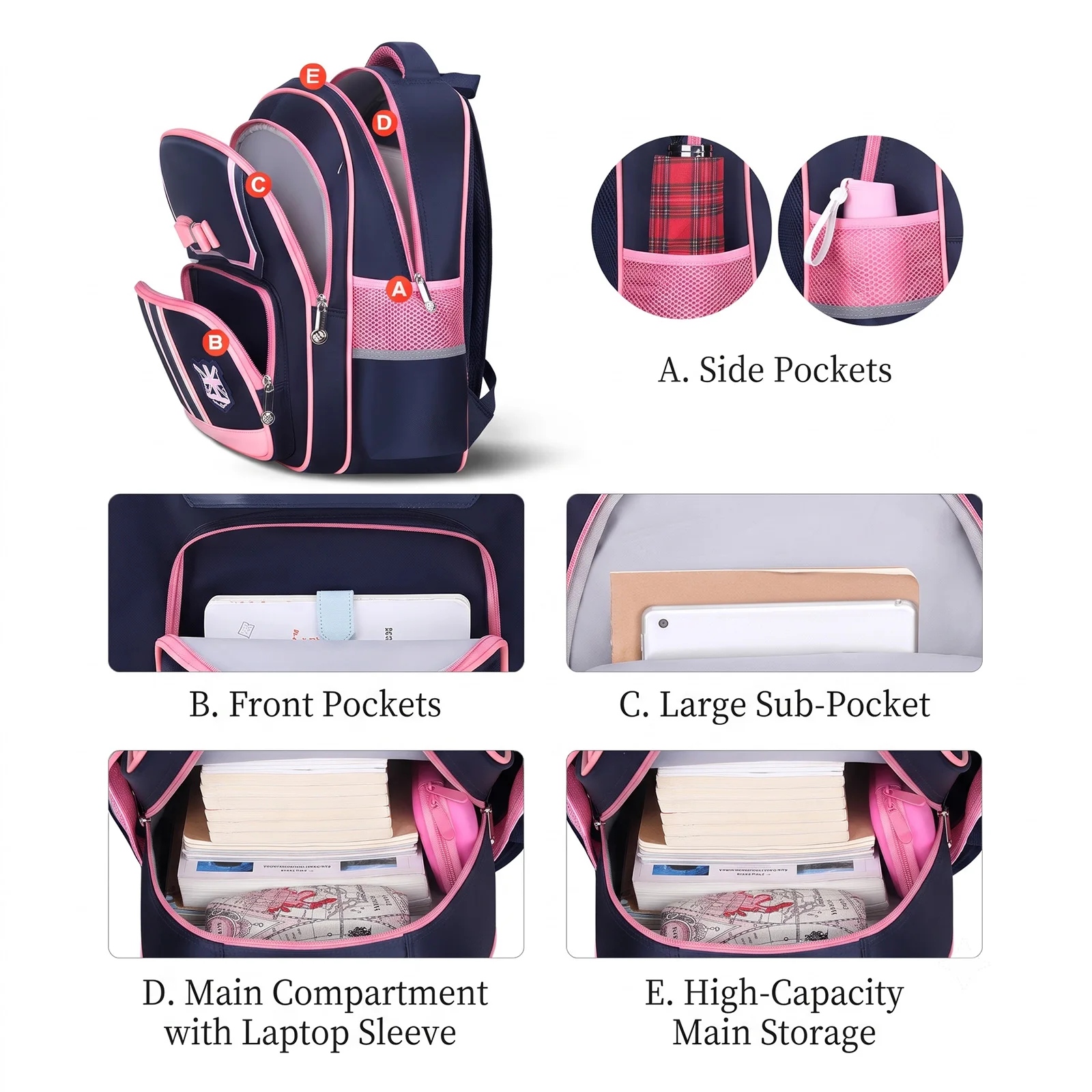Backpack for Primary Students,Kindergarten Spine-Protection School Bag for Girls Boys,Ergonomic Kids Backpack,Back to School