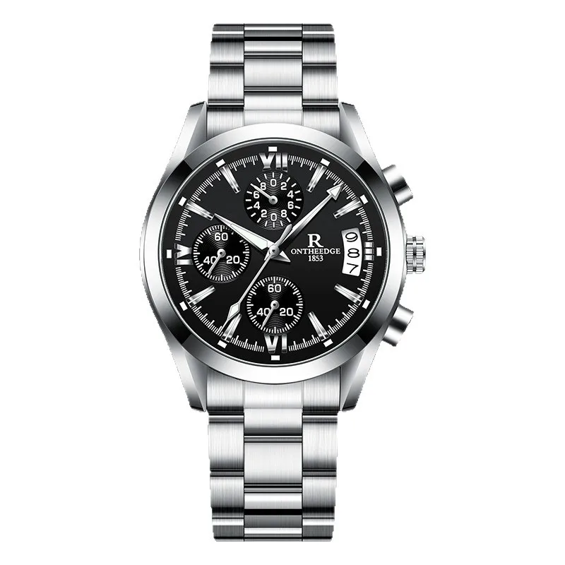 New waterproof six-pin high-end men's watch business timing multi-function stainless steel watch for men
