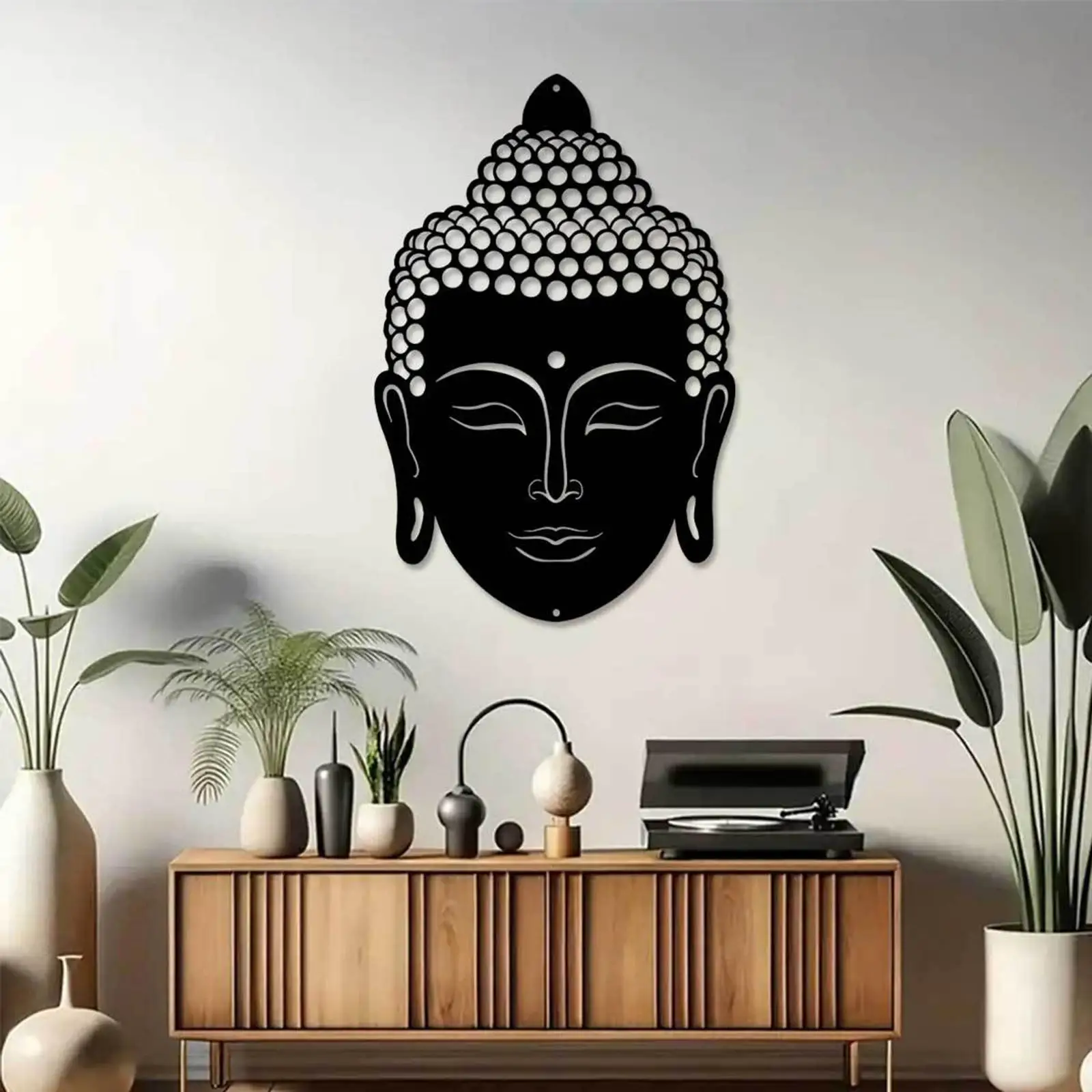

Buddha Head Wall Decor Yard Office Housewarming Indoor Outdoor Buddhism Sign