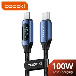 Toocki 100W Type C to Type C Cable PD Fast Charging Charger USB C to USB C Display Cable For Macbook iPad Data Cord Wire