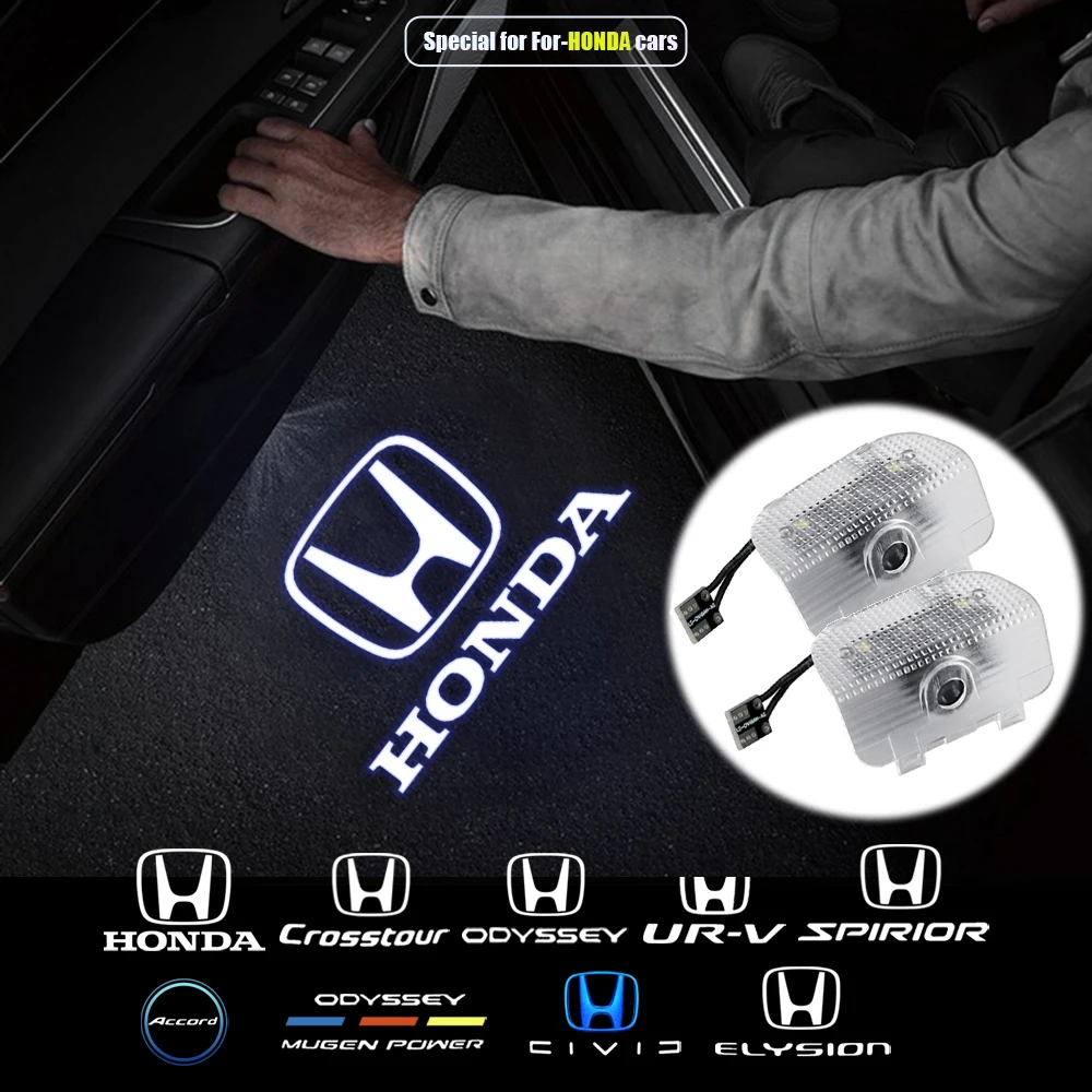 Lámpara Led para puerta de coche con logotipo, proyecto láser, Luces decorativas, emblema, Luces de cortesía, linterna para Honda Accord CR-Z Odyssey Elysion Spirior