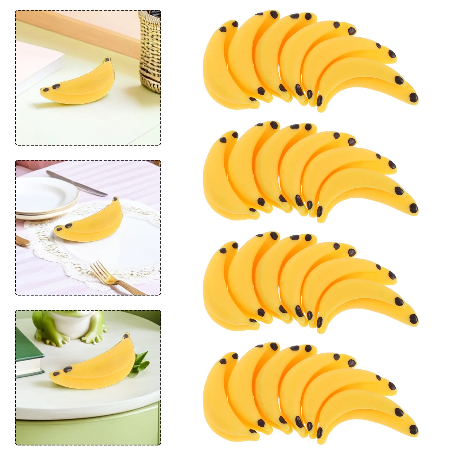 

100Pcs Simulated Mini Banana Realistic Lifelike Artificial Fruit Mini Ornament Landscape Scene Decoration
