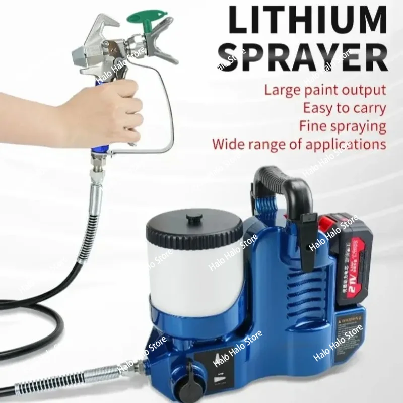 High-pressure Lithium Battery Airless Sprayer Electric Charging Paint Small Backpack Spray 6 Adjustable Speeds Painting Machine