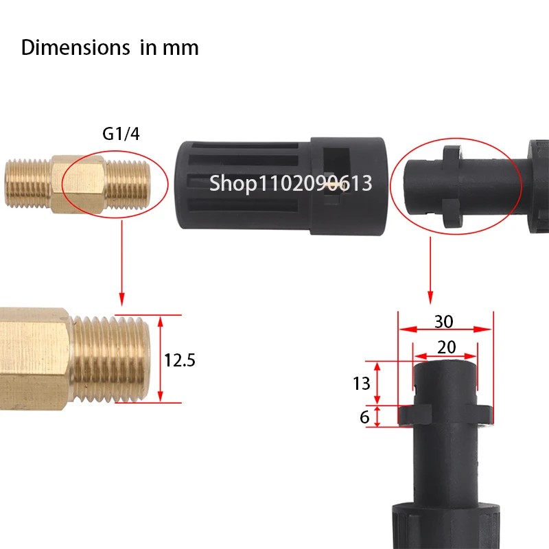 Pressure Washer Connector Adapter for Connect AR/Interskol/Lavor/Bosche/Huter/M22 Lance Wand to Karcher Water Gun Female Adapter