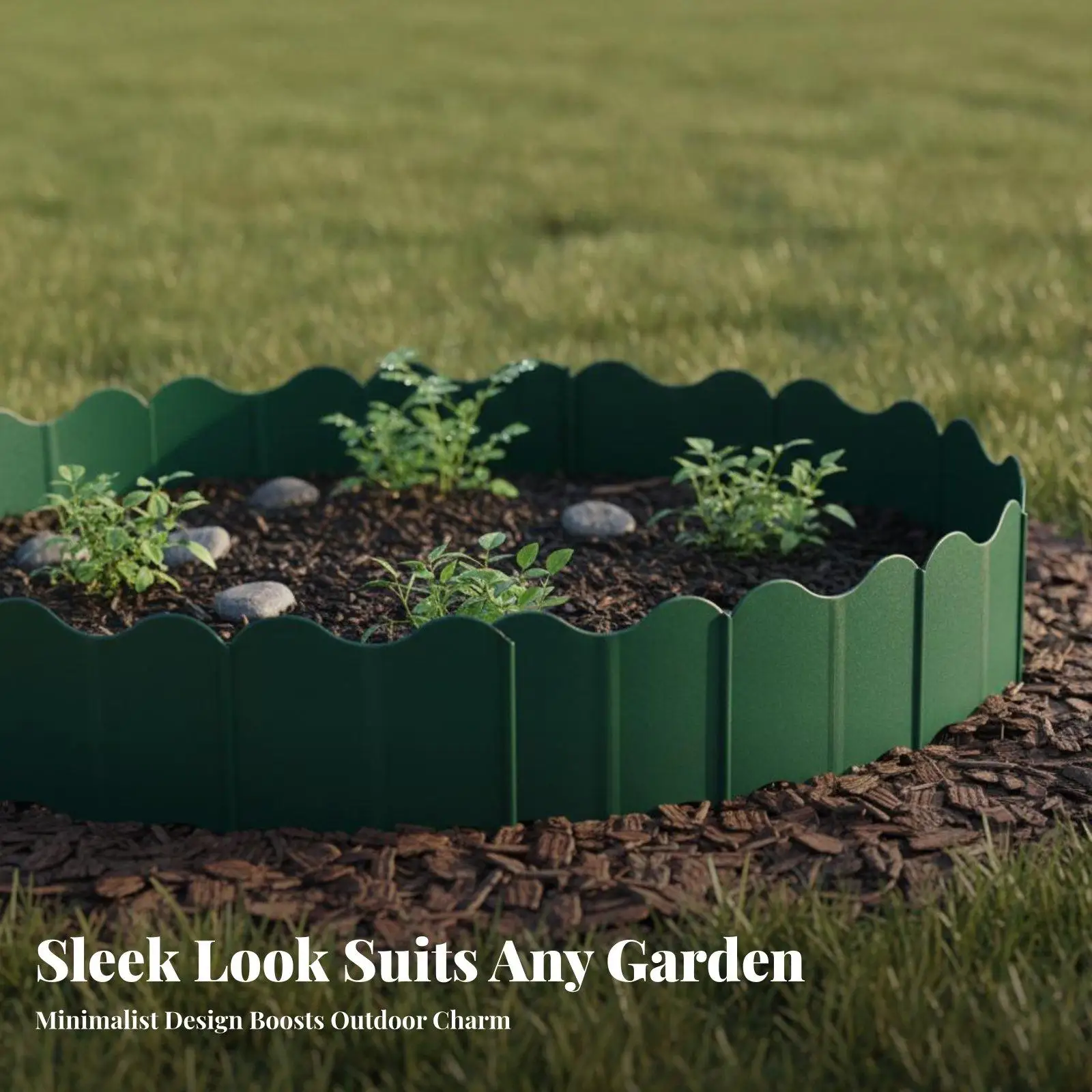PP Resin Outdoor Fence Panel Easy Install Garden Border for Flower Bed Lawn Pathway Decorative Edging Kit