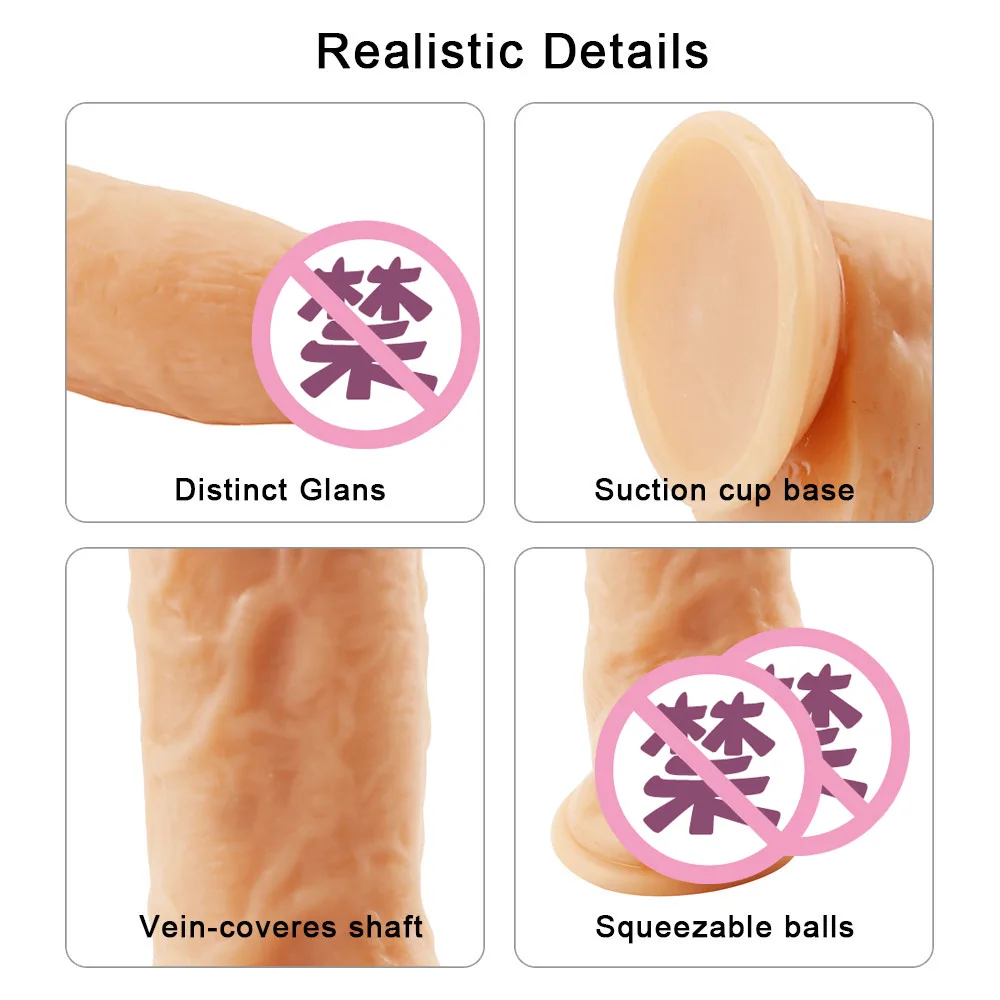 5CM dia Huge Realistic Giant Long Dildo Vaginal Masturbators Penis Erotic Toy for Women Suction Cup Thick Glans Dick