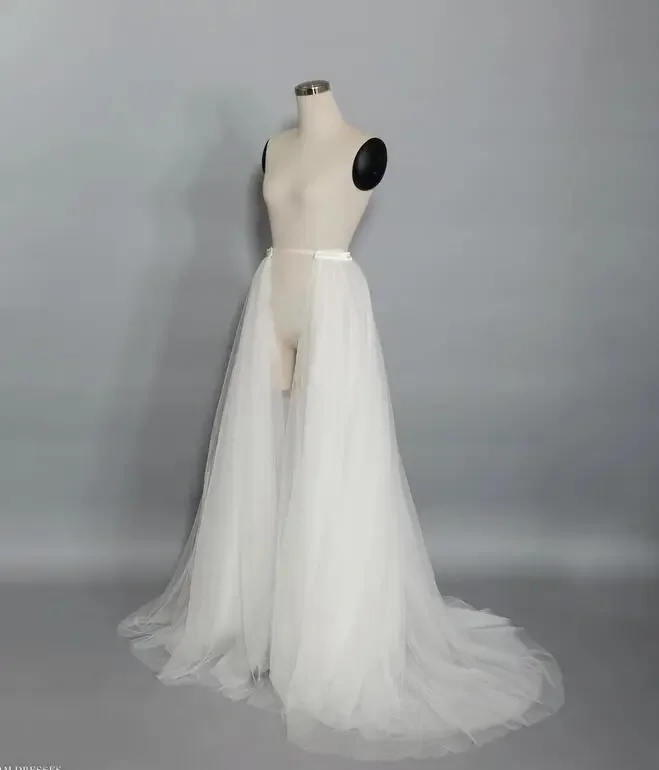 Falda de tul de 4 capas para novia, cola desmontable, color blanco, negra, para boda