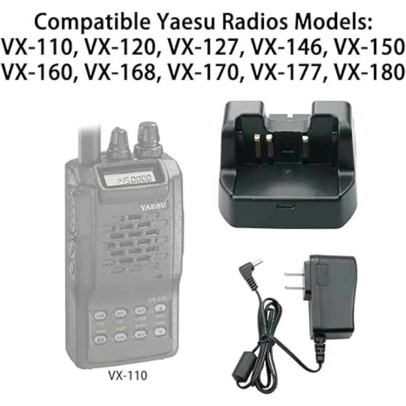 CD-47 Charger Compatible for Yaesu Vertex FT60R FT60 VX231 VX160 VX150 VX-180 VXA-220 FT-270R HX270 HX270S HX370S  Walkie Talkie