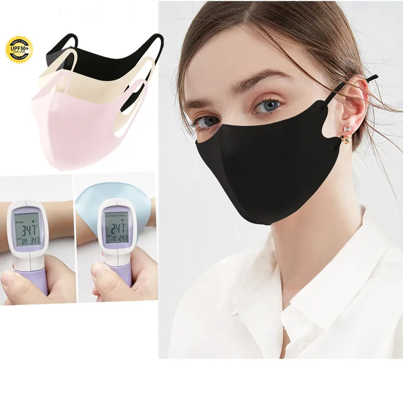 2022 nowy lodowy jedwab krem do opalania maska lato Unisex cienki krem do opalania dorosłych pyłoszczelna trójwymiarowe maski na usta Respirator