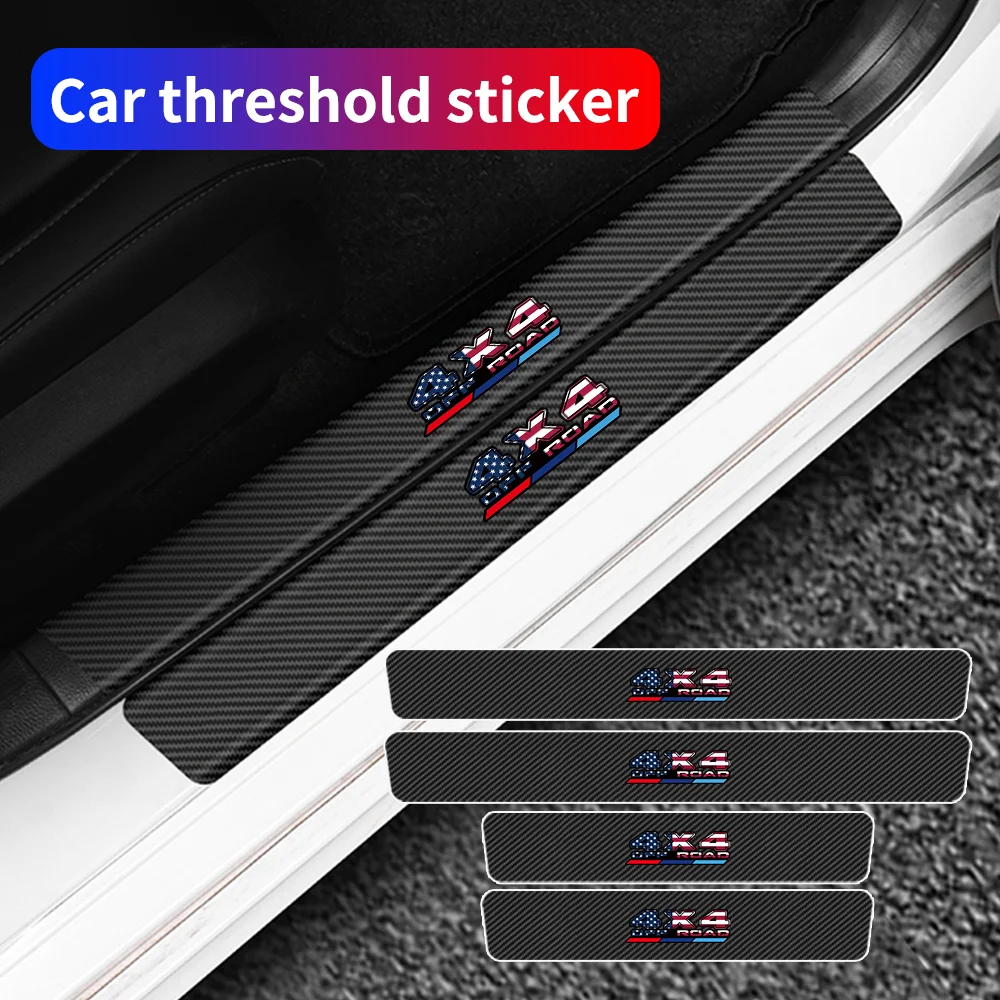 

4x4 Offroad Car Door Sill Threshold Sticker Auto Door Trunk Protective Strip For Jeep Renegade Wrangler JL JK Gladiator Cherokee