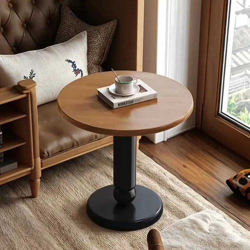 

Cheap Living Room Coffee Table Luxury Modern Small Tea Coffee Side Table Solid Wood Round Coffee Tables for Home
