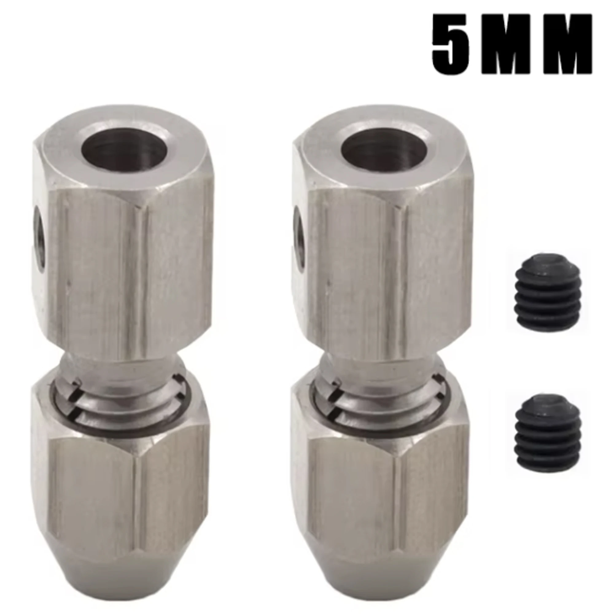 2Pack CNC RVS RC Flex Collet Koppeling Flexibele Koppeling Motoras Locker voor DIY RC Boot Onderzeeër