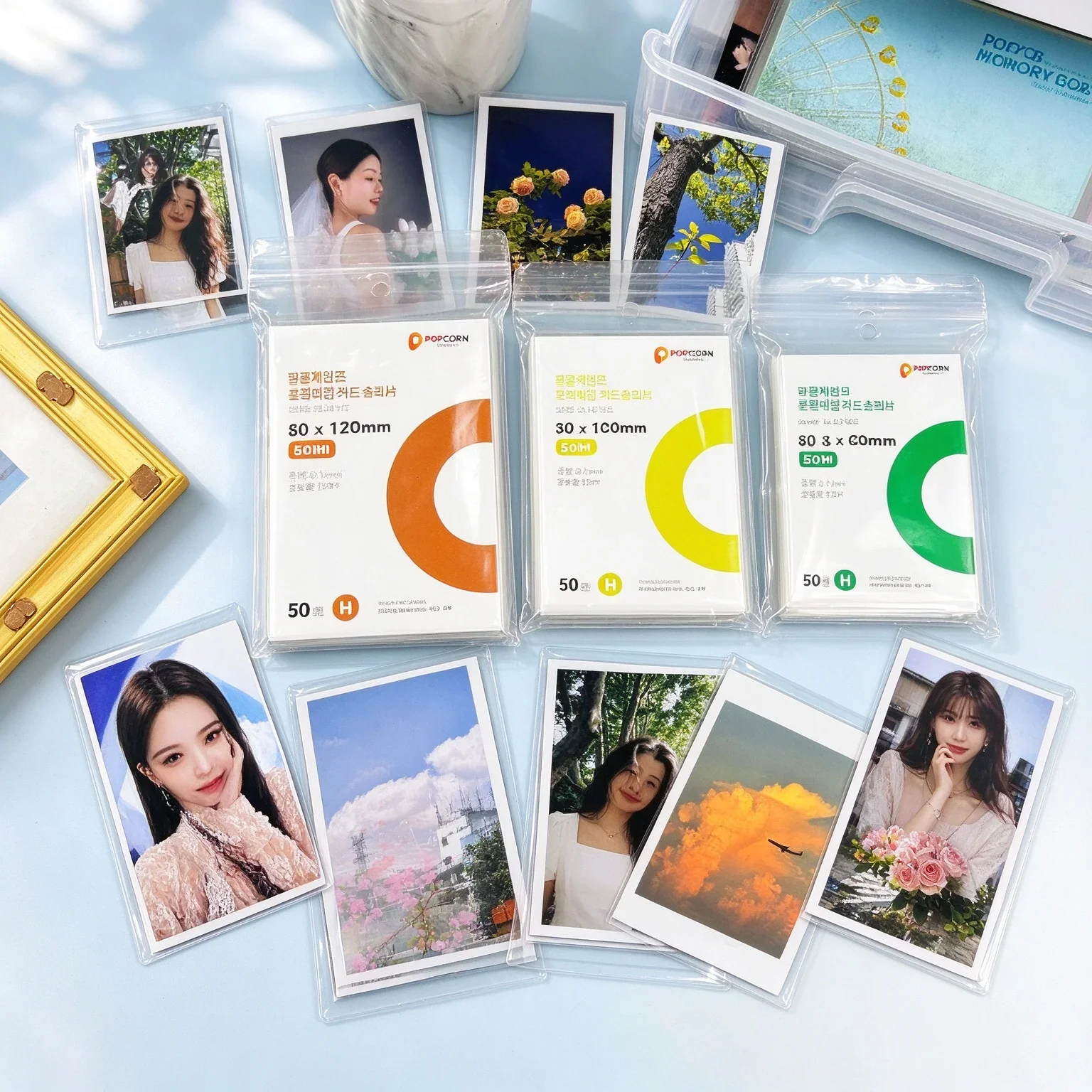 50Pcs 56x87mm Hard Card Sleeves Heavy Duty Trading Card Protectors Acid-Free PVC-Free 0.10mm Anti-Bend for Kpop Album Cards