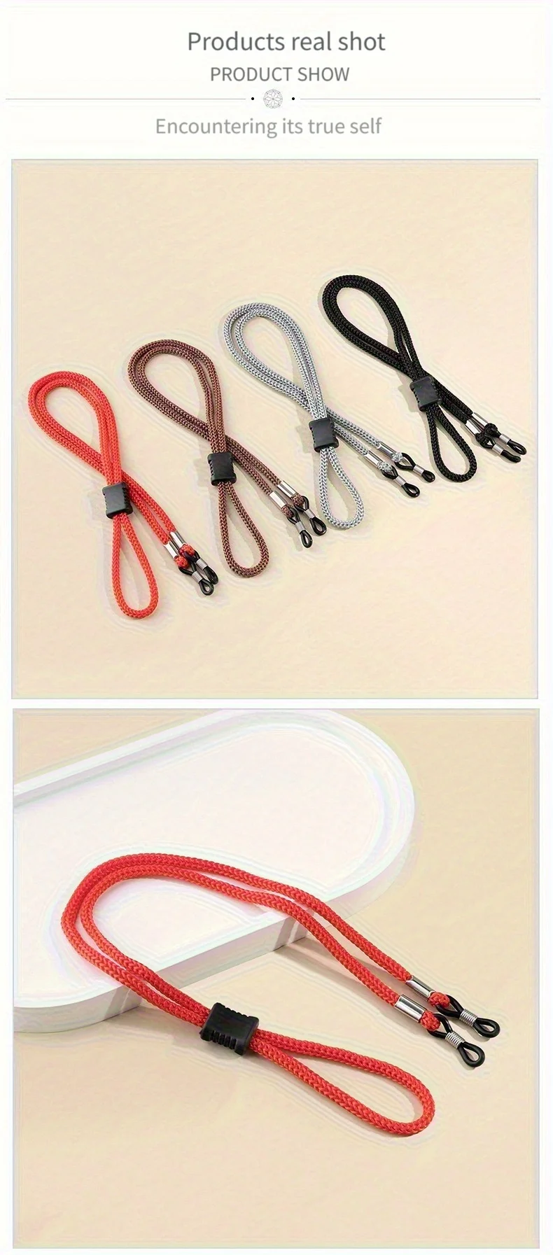 1 Stück verstellbares, rutschfestes Brillenband für Outdoor-Sport und Reisen, tragbare Augenseil-Brillenkette, praktisch und sicher – Detail 4