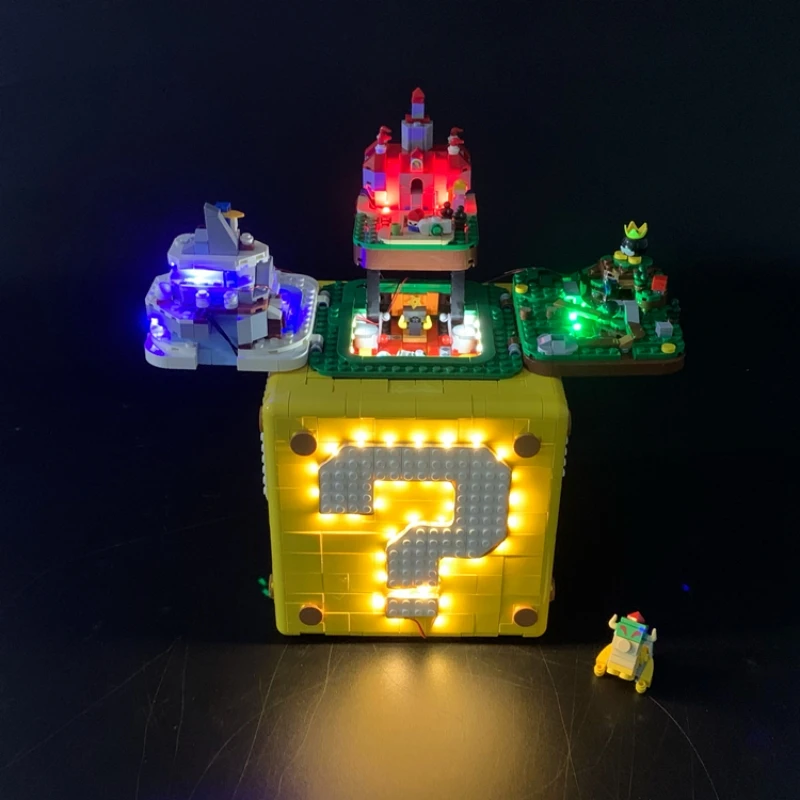 BYB LED Light Kit For 71395 Super Marioed 64 Question Mark Blocks Decorative Lamp Remote Control Not Include Lego Building