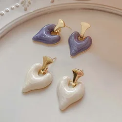 LATS New Design Colorful Love Heart Dangle Earrings for Women Vintage Elegant Irregular Fashion Jewelry Accessories Wholesale