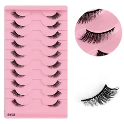 Goodobe half eye 10 pairs natural Fox eye makeup False eyelashes Sweet cool style Wispy suitable for light makeup