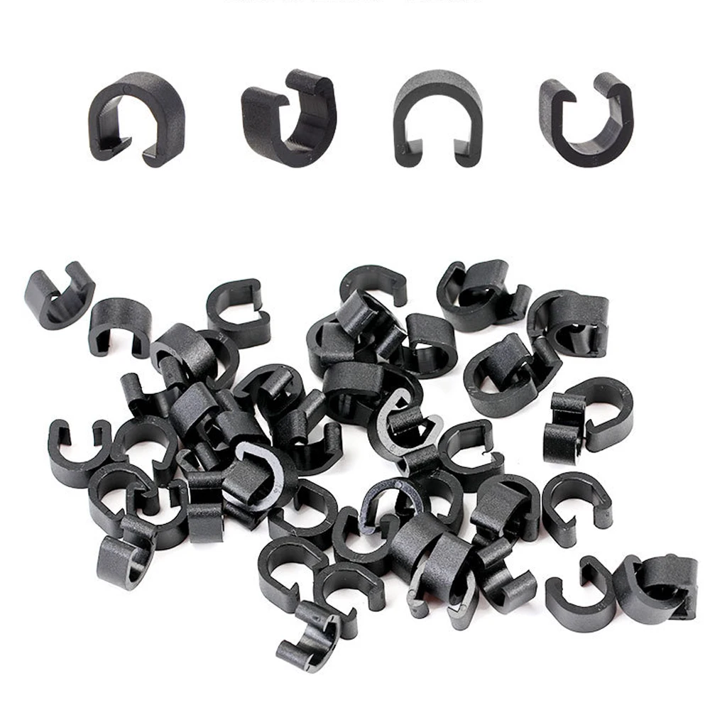 5/30/100pc Kunststoff Fahrrad C-Clips Schellen Gehäuse Schlauch Guide Klemmen Fahrrad Bremse Schaltwerk Shifter kabel Feste Clips Rahmen Schnalle – Detail 6