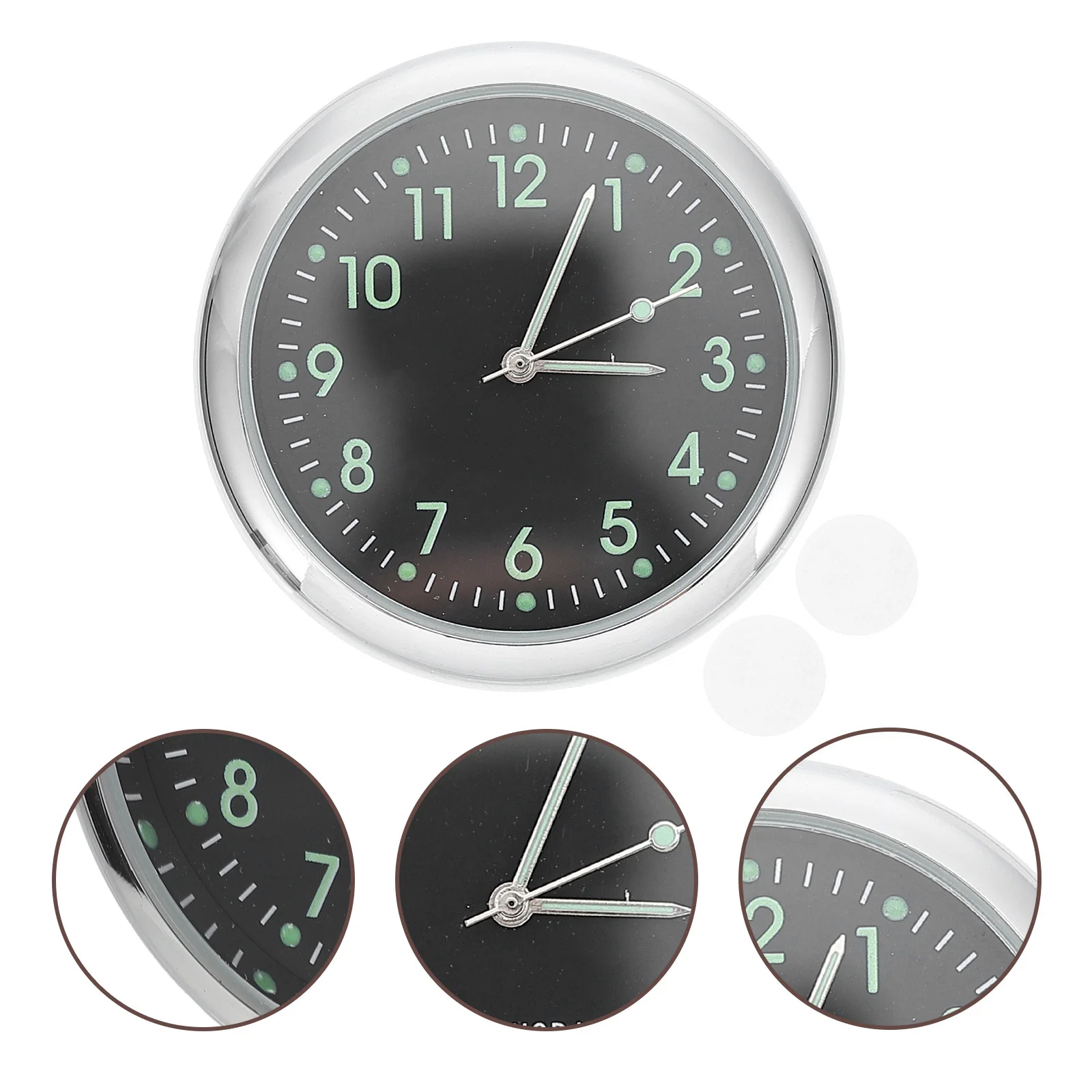 

Stick on Digital Clock for Car Metal Small Decorative Clock Mini Time Display Driving Convenience Compact Design Simple