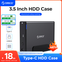 ORICO 3.5 inch HDD Case Type-C & USB3.0  Hard Drive Enclosure SATA  to USB 3.1 External Hard Drive Reader for 2.5/3.5'' HDD