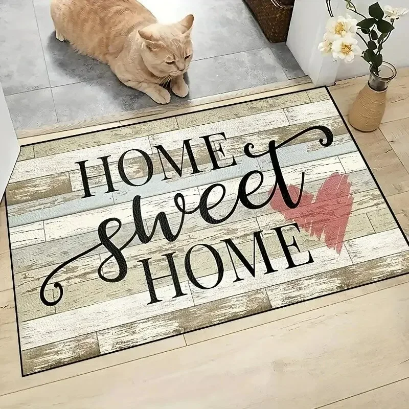 Sweet Home Print Welcome Mat Cat Dog Paw Living Room Bathroom Bedroom Entrance Doormat Non-slip Kitchen Rug Home Decor Carpet