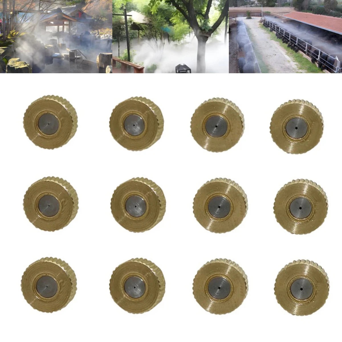 

Orifice 0.2-0.5mm Copper Low Pressure Misting Nozzle 3/16"Male Thread Interface Garden Lawn Irrigation Foggy Sprayer Head 500Pcs