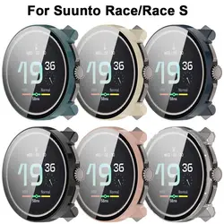 PC+Tempered Protective Case Anti-Scratch Full Coverage Screen Protector Smart Watch Accessories for Suunto Race/Race S