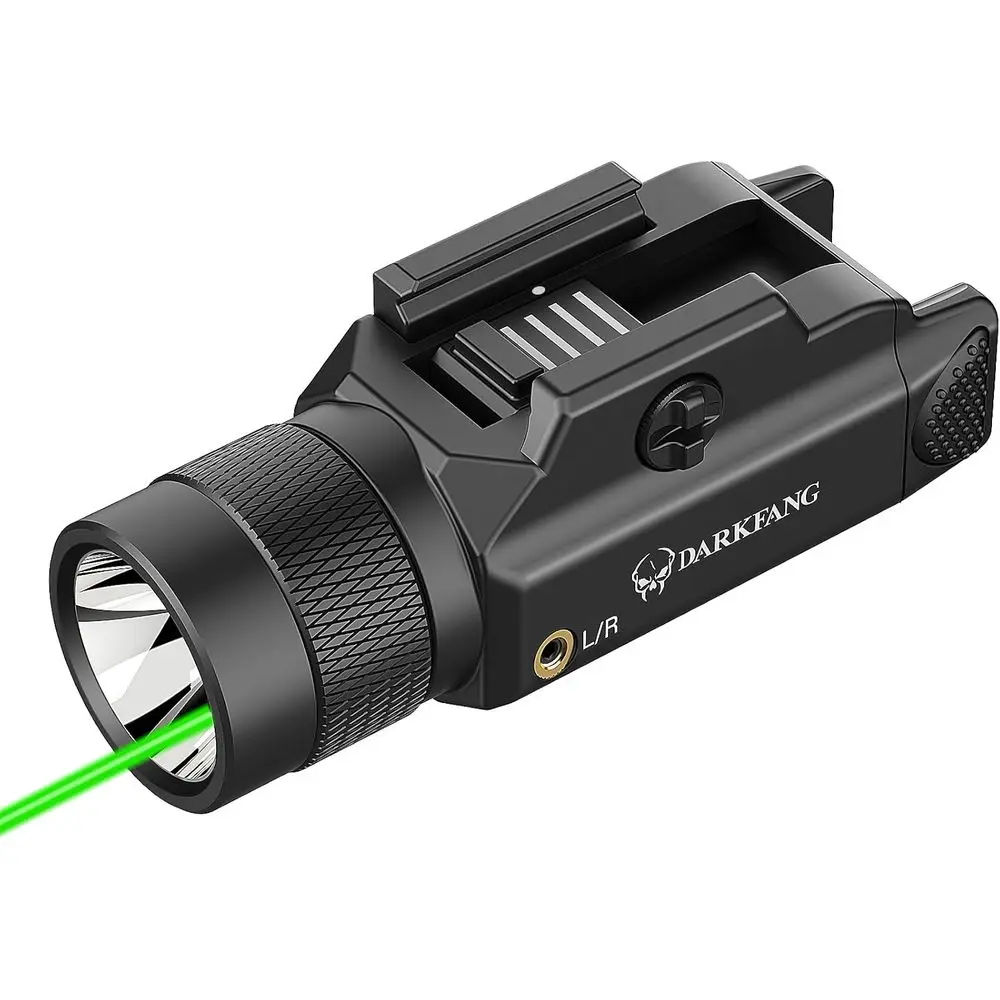 

Тактический фонарь 1500 люмен с зеленым лазером и функциями мгновенного/импульсного включения для огнестрельного оружия