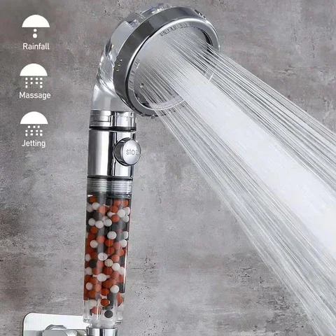 

Shower Head Handheld Filter High Pressure 3 Modes Water Saving Spray Ecowater Spa Filtration