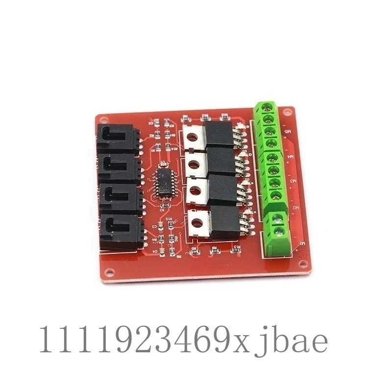 4-Channel High Power MOSFET Switch Driver Board, PWM Dimming Speed Control, Optocoupler Isolation