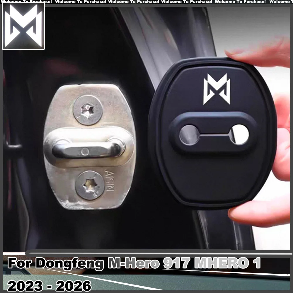 Silicone Door Lock Latch Protective Covers Fit for Dongfeng M-Hero 917 MHERO 1 2023 - 2026  Anti‑Rust Shock‑Absorbing Pads