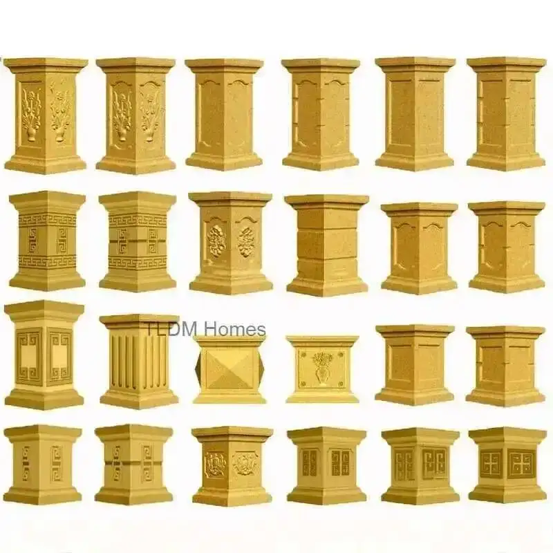 Roman Home Plastic Column Outdoors Steel European Square Durable Mold Gardening Pier ABS Base Flower Pot Base Cement Mold r