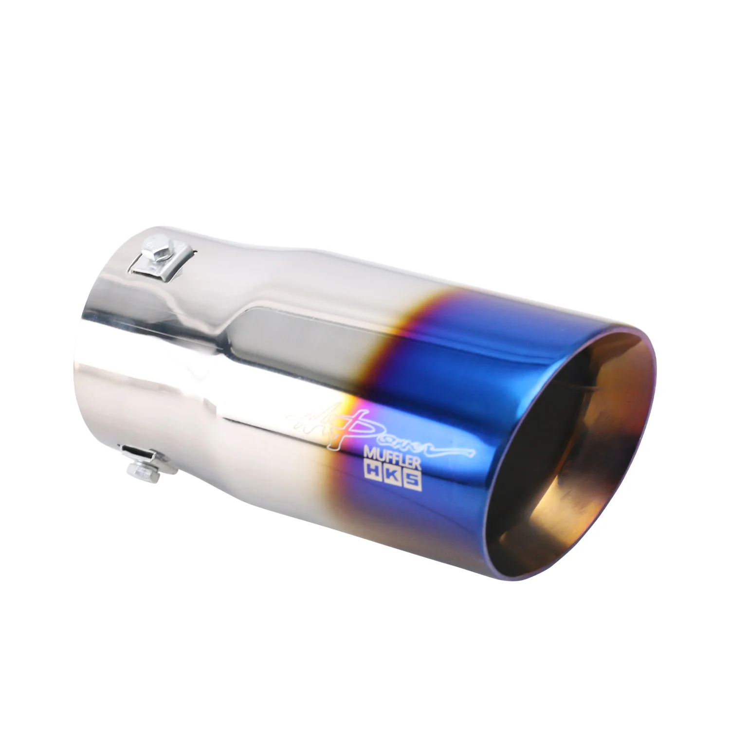 Universal Car 76mm Inlet Single Exhaust Tip 89mm 102mm Burnt Blue Outlet Muffler Tail Pipe Fast Shipping