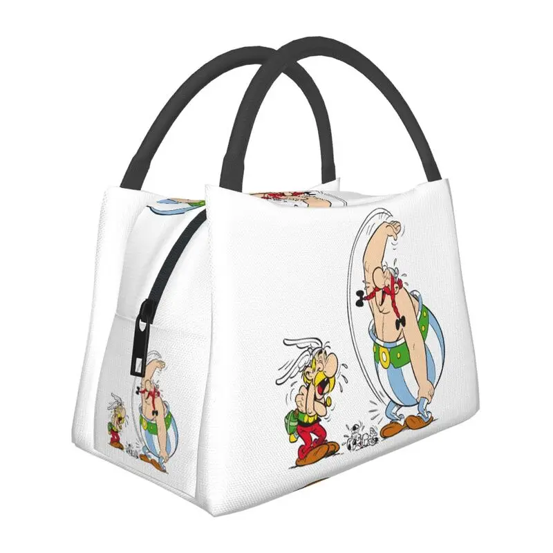 

Asterix And Obelix Insulated Lunch Bags for School Office Anime Cartoon Leakproof Cooler Thermal Bento Box Women