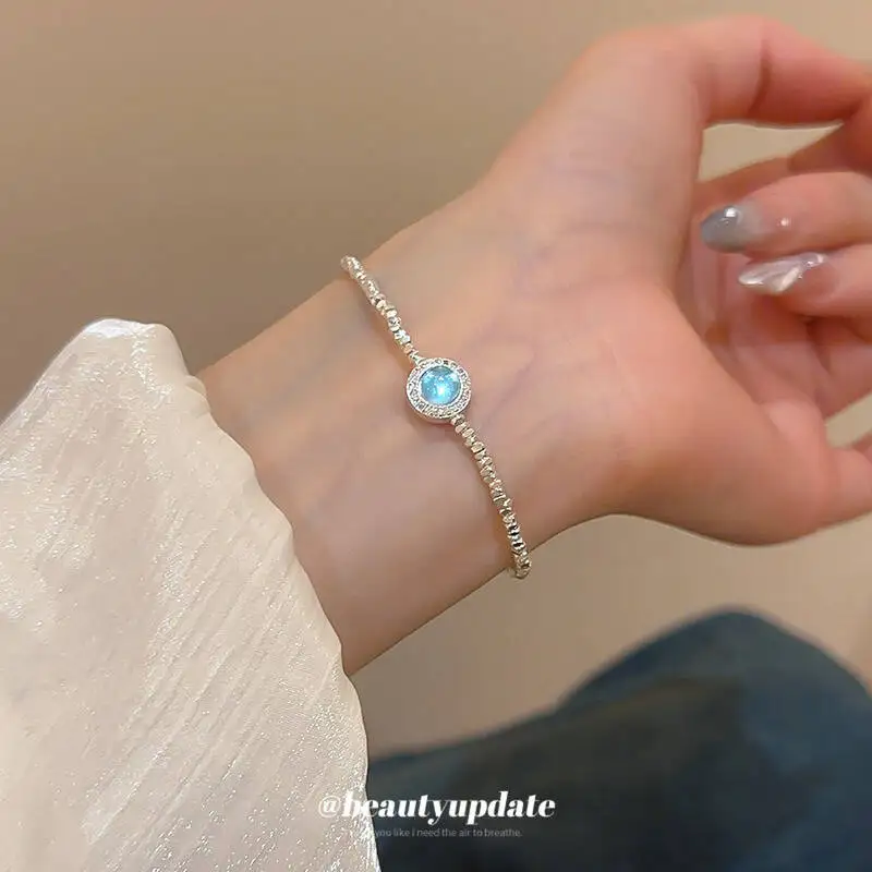 

Zircon Broken Silver Black Dan Stone Resin Pendant Bracelet Geometric Fashion Simple Handpiece Versatile High End