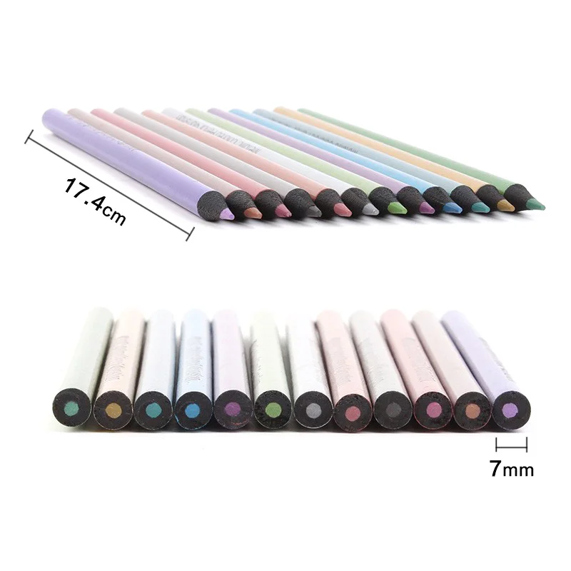 1Set Creative 12 Color Metallic Colored Pencils Drawing Sketching Set Painting Coloring Color Pencils Profession Art Supplies