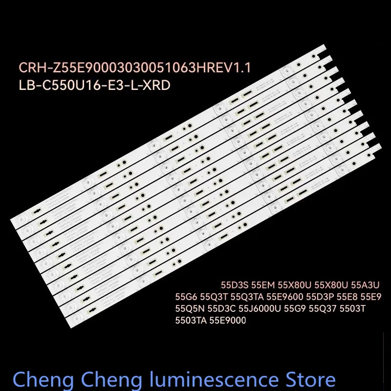 FOR 55E9 Changhong 55Q5N 55D3C LB-C550U16-E3-A-ZM LB-C550U16-E3-L-ZM  544MM 3V 5LED 100%NEW LED backlight strip