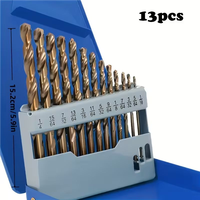 13pcs Cobalt Carbide Drill Bit Set Straight Handle Twist Drill M35 High-Speed Steel Spiral Drill Bits for Metal Steel Iron Wood