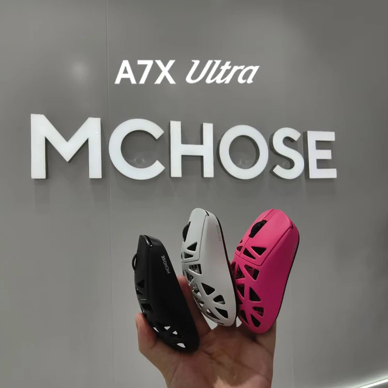 

НОВАЯ беспроводная игровая мышь MCHOSE A7X из ультрамагниевого сплава, тройной режим PAW3950TI, легкая производительная мышь с покрытием Glacier