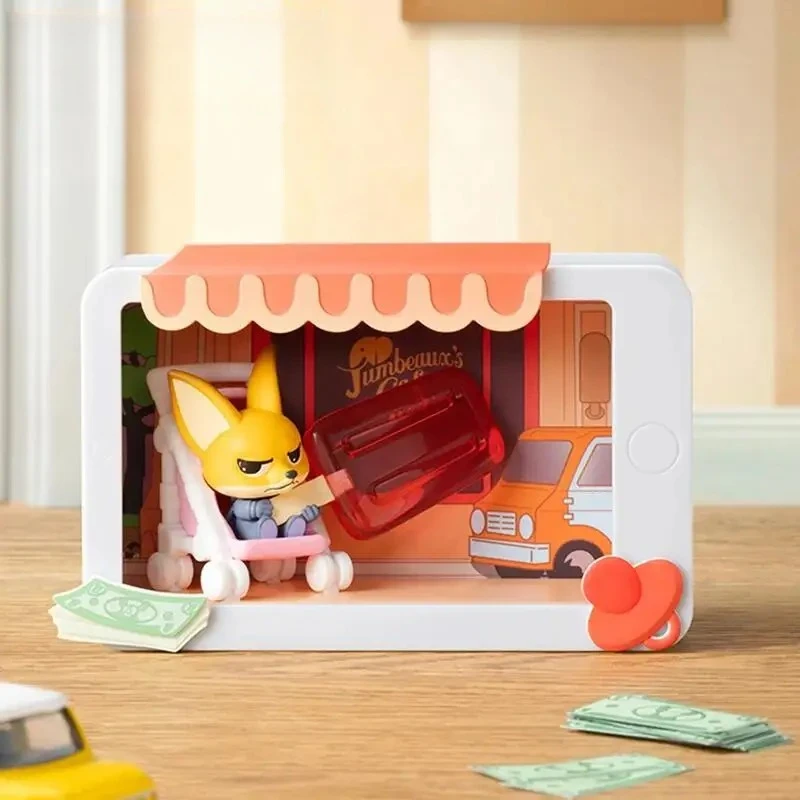 Disney zootopia momentos memoráveis caixa cega, 6 figuras de coleção de cenas, modelo de personagem conjunto de presente coleção de decoração de mesa de escritório