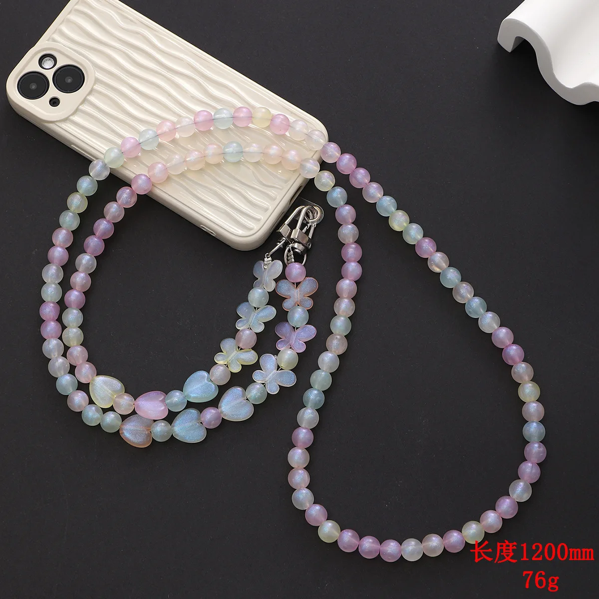 Новое ожерелье из бисера, ремешок для телефона, милые ремни ручной работы, аксессуары для iPhone 13 Mini Samsung, чехлы с скользящей картой