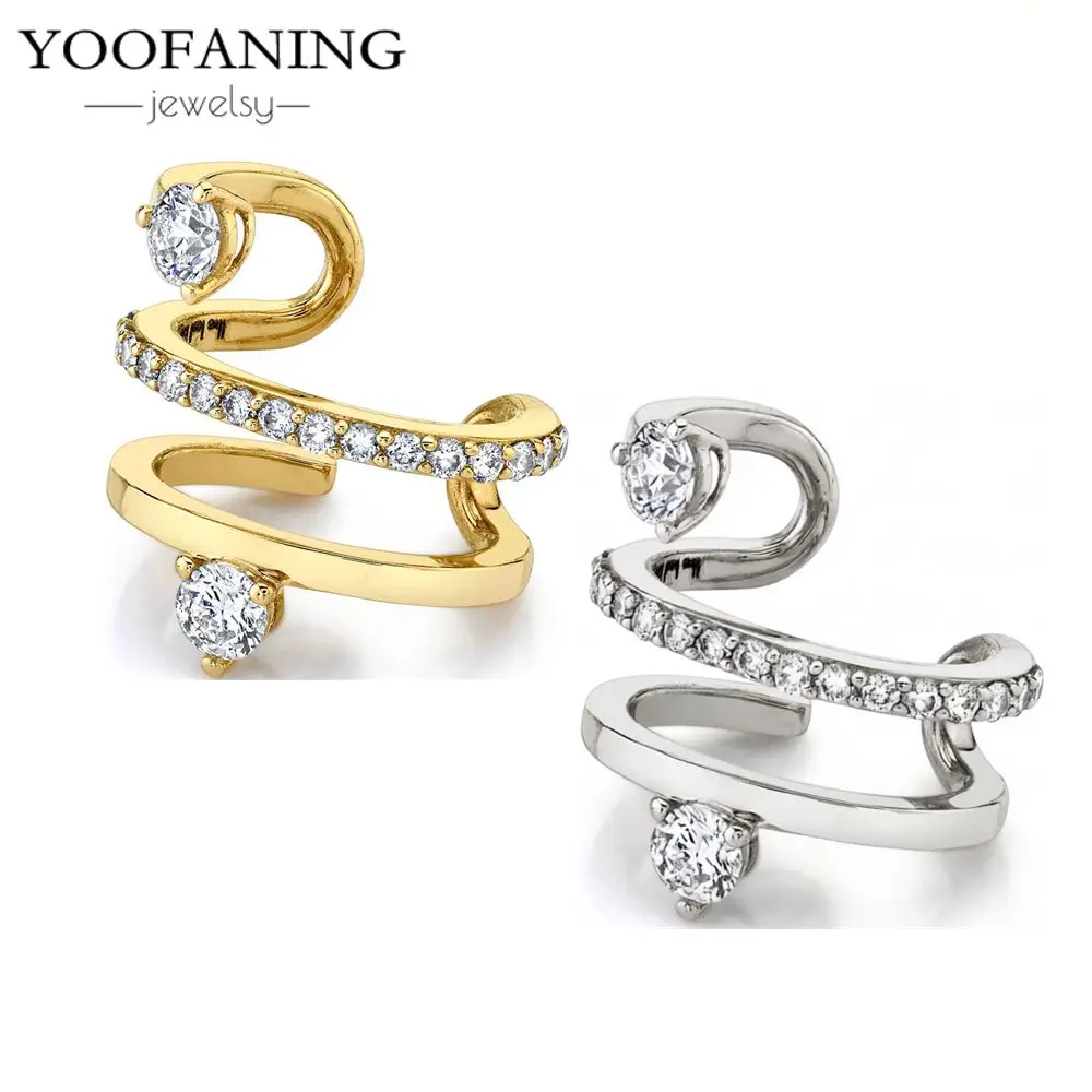 Simple Ear Clip 925 Sterling Silver Ear Needle High Grade  White Zircon Wrapping Design Exquisite Earring for Women Jewelry Gift